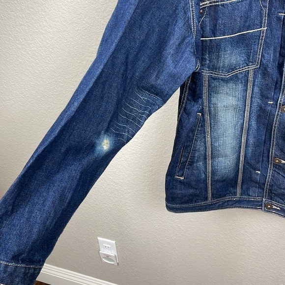 Marithe Francois Girbaud Denim Jean Trucker Jacket Distressed Cotton XXXL - Picture 4 of 11